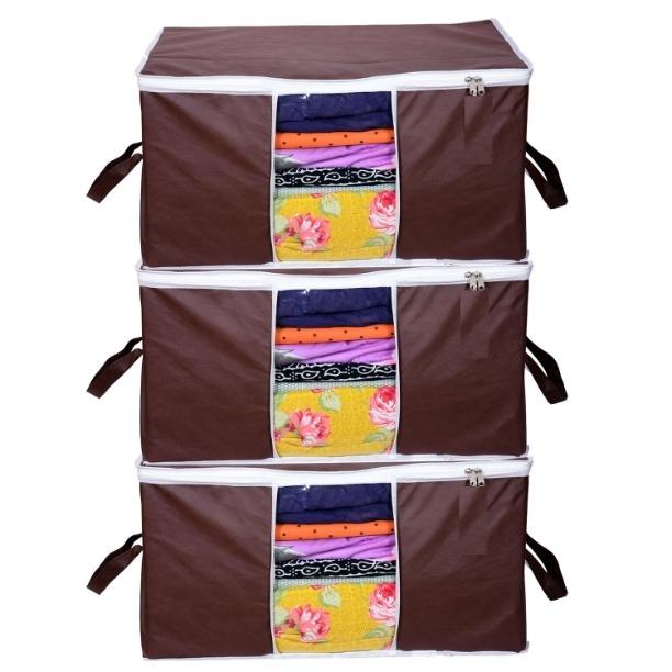Storage Organizer- Solid Non Woven Storage Organizer (Set of 3) bqu5q7-dm