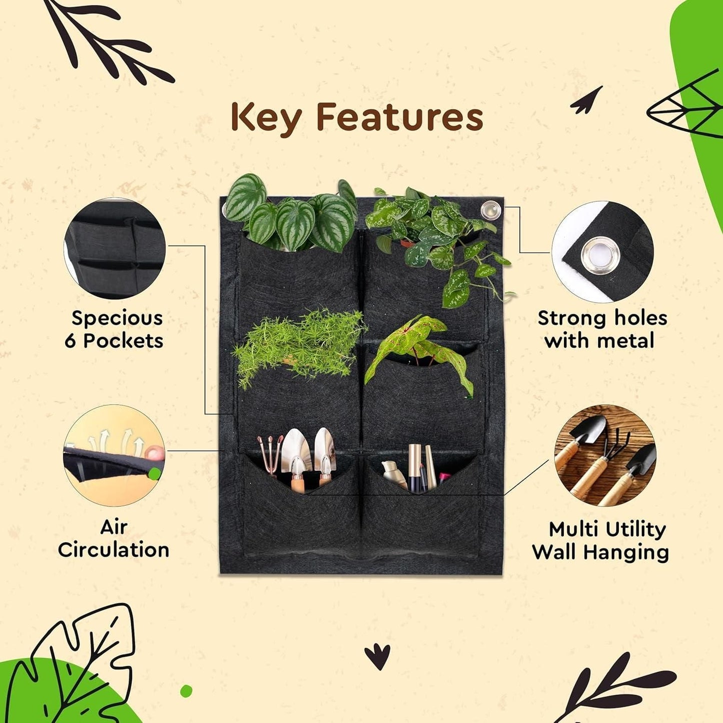 Vertical Hanging Wall Planter for Balcony�/Indoors bqu5q7-dm