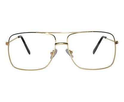 Unisex Clear Golden Retro Square Sunglass bqu5q7-dm