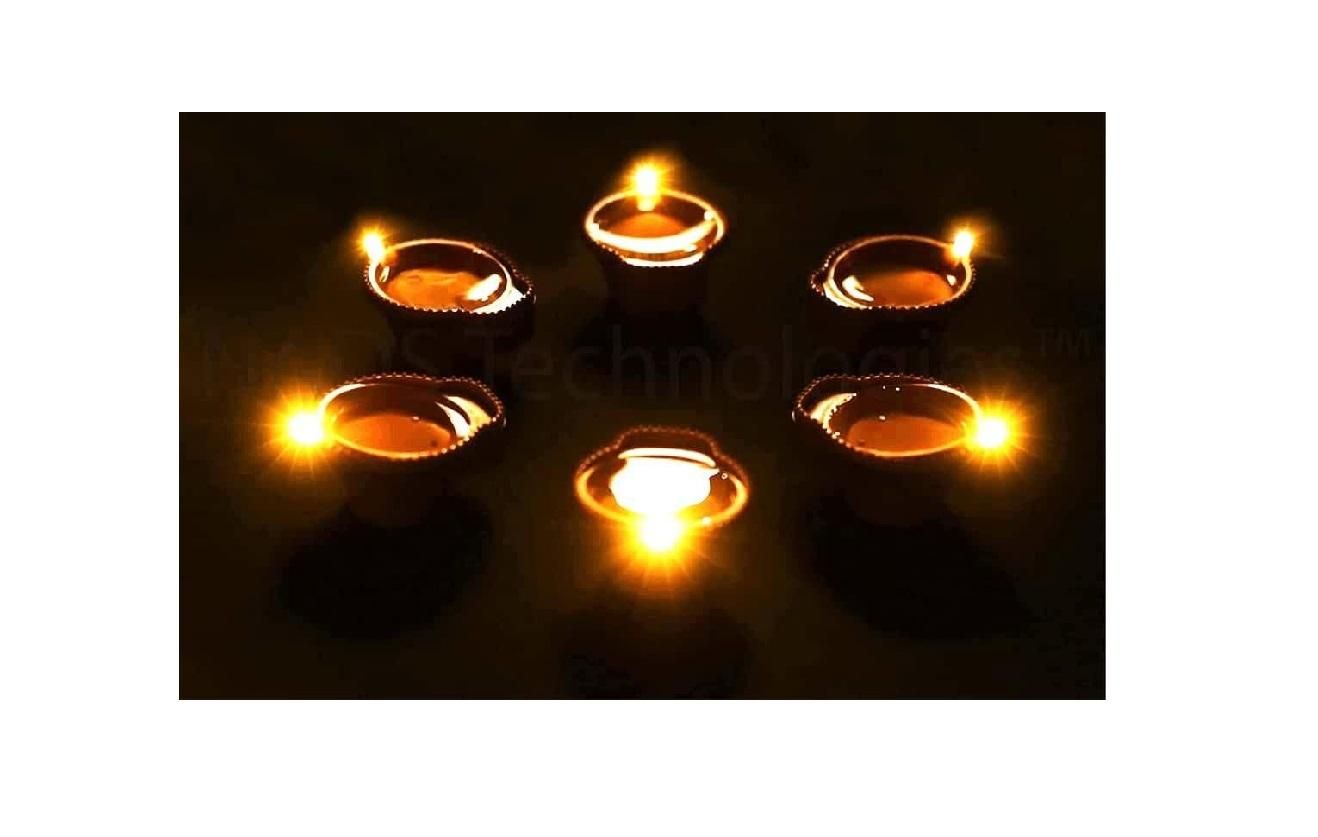 LED Light Water Sensor Diyas Plastic with, Ambient Lights, (Pack of 6/12/18/24) by Soppykart