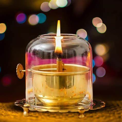 Golden Brass Akhand Diya Lamp with Rotating Wick bqu5q7-dm