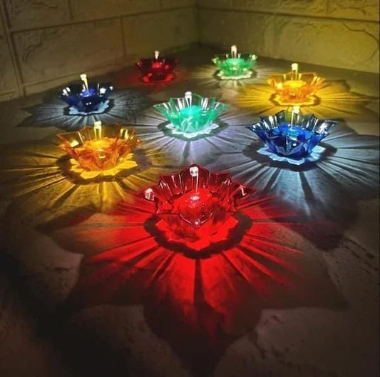 3D Reusable Reflective Shadow Colourful Diya (Pack of 4/12/24) Soppykart