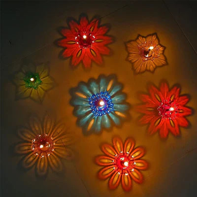 3D Reusable Reflective Shadow Colourful Diya (Pack of 4/12/24) bqu5q7-dm
