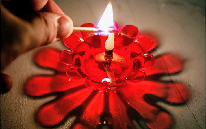 3D Reusable Reflective Shadow Colourful Diya (Pack of 4/12/24) Soppykart