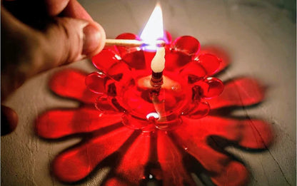 3D Reusable Reflective Shadow Colourful Diya (Pack of 4/12/24) Soppykart